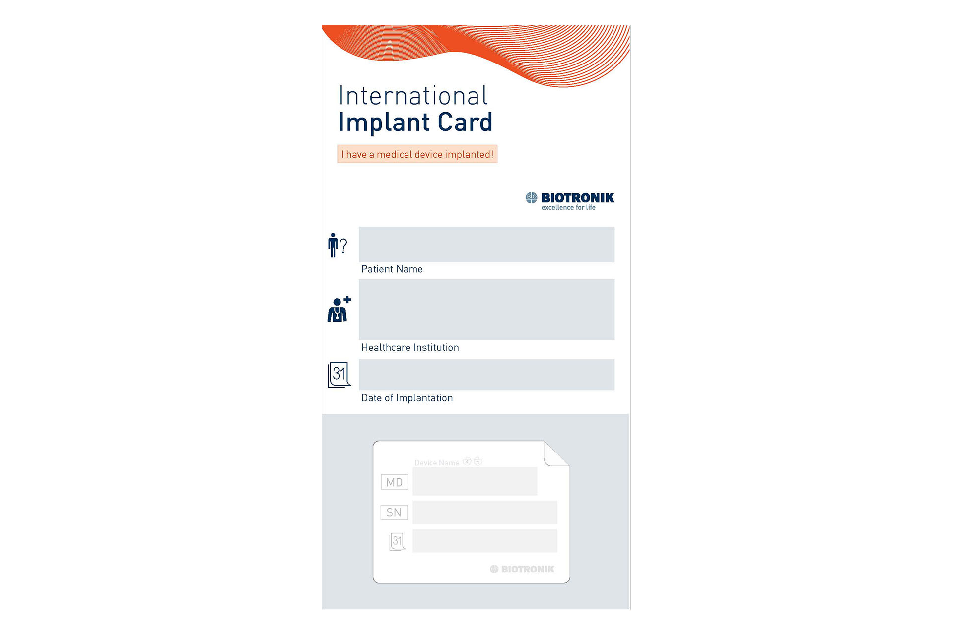 International Implant Card